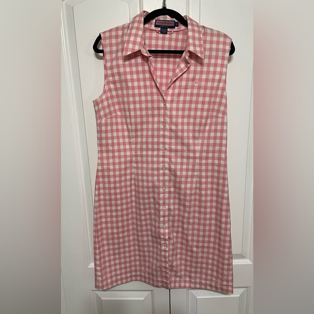 VINEYARD VINES by Shep & Ian Pink Gingham Mini Dress size 12 - Picture 1 of 4